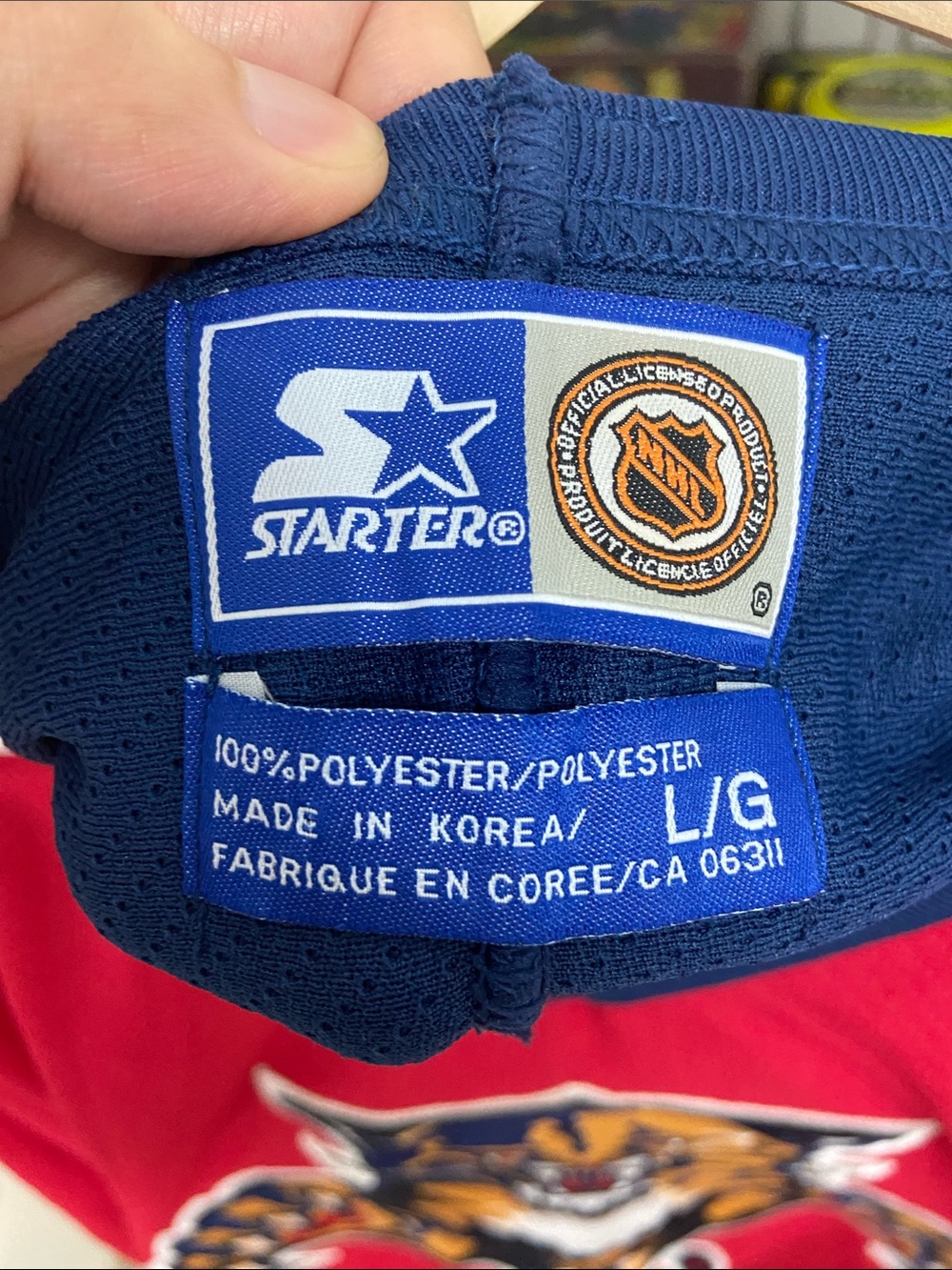 VTG 90s Red & Navy Starter NHL Florida Panthers Old Logo Hockey Jersey - Picture 4 of 6